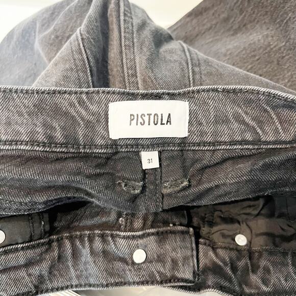 Pistola Ally High Rise Vintage Distressed Denim Ankle Boot Jeans Black 31 / 12 - Picture 3 of 6